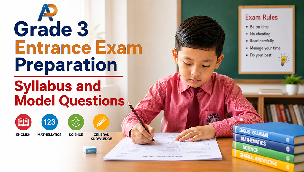 Grade 3 Entrance Exam Preparation Syllabus and Model Questions